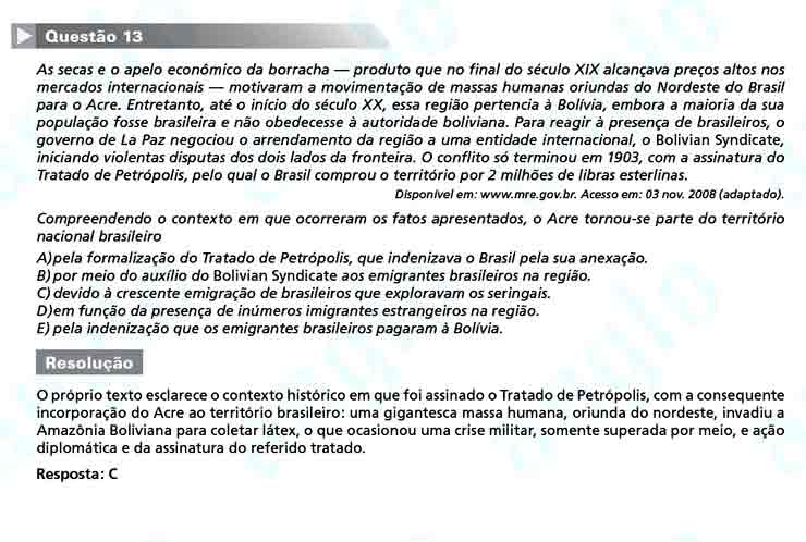 Enem 2010: Questão 13 – Ciências Humanas (prova azul)