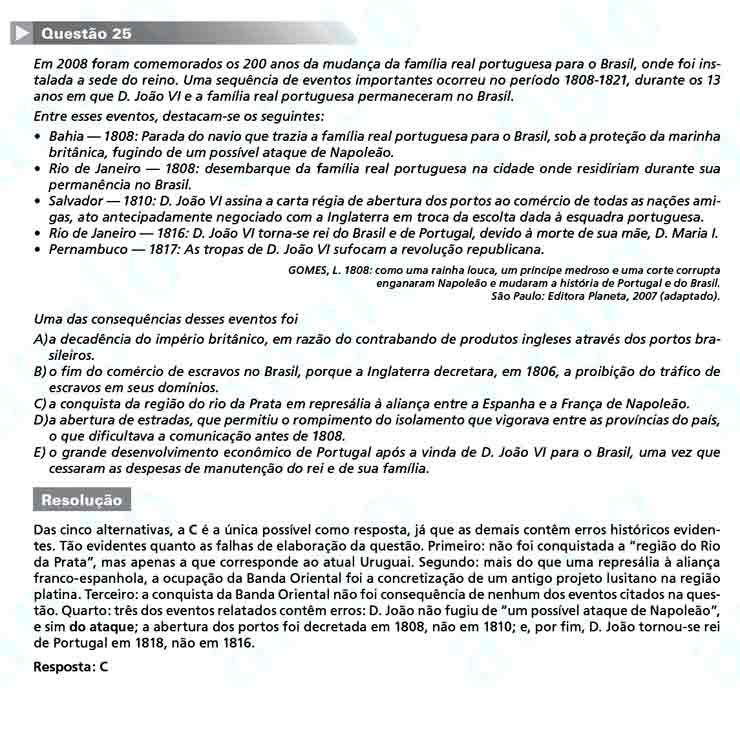 Enem 2010: Questão 25 – Ciências Humanas (prova azul)