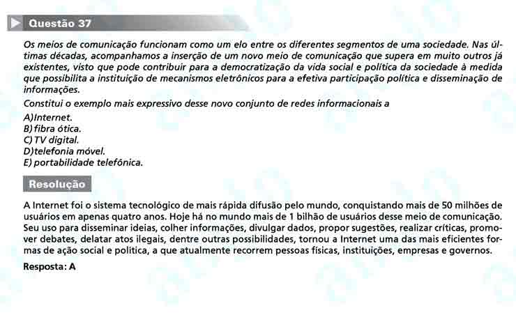 Enem 2010: Questão 37 – Ciências Humanas (prova azul)