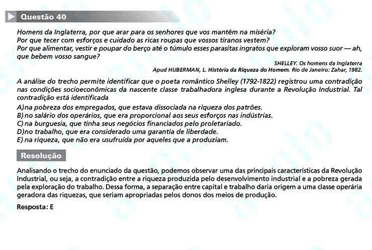 Enem 2010: Questão 40 – Ciências Humanas (prova azul)