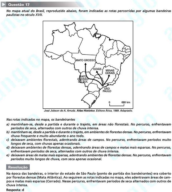 Primeira fase Fuvest 2012: questão 17 (prova V)