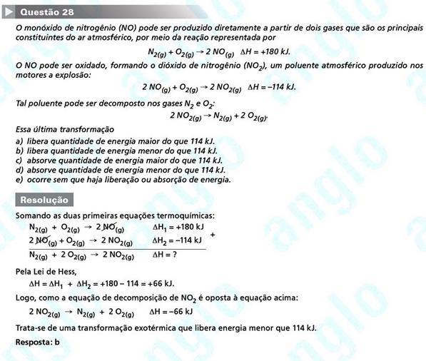 Primeira fase Fuvest 2012: questão 28 (prova V)