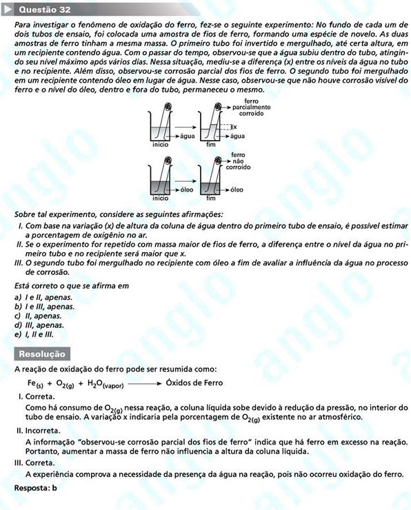 Primeira fase Fuvest 2012: questão 32 (prova V)