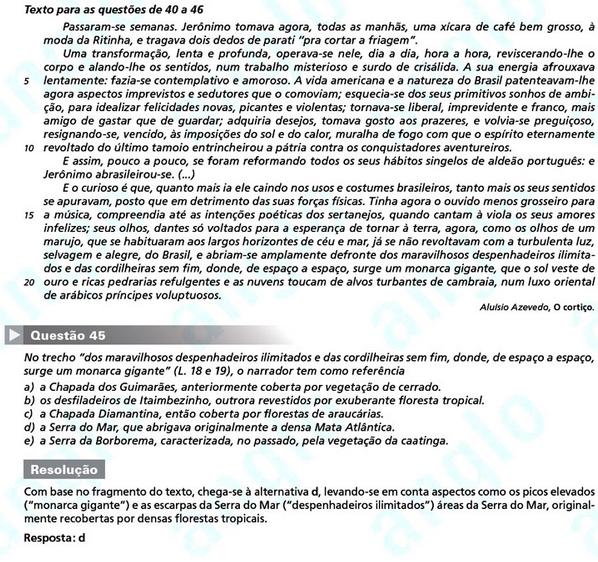 Primeira fase Fuvest 2012: questão 45 (prova V)