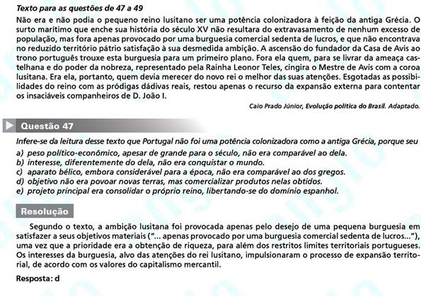 Primeira fase Fuvest 2012: questão 47 (prova V)