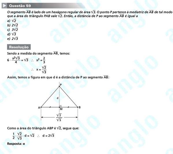 Primeira fase Fuvest 2012: questão 59 (prova V)