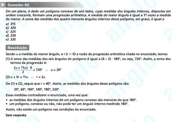 Primeira fase Fuvest 2012: questão 62 (prova V)