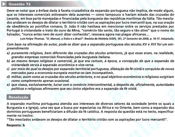 Primeira fase Fuvest 2012: questão 72 (prova V)