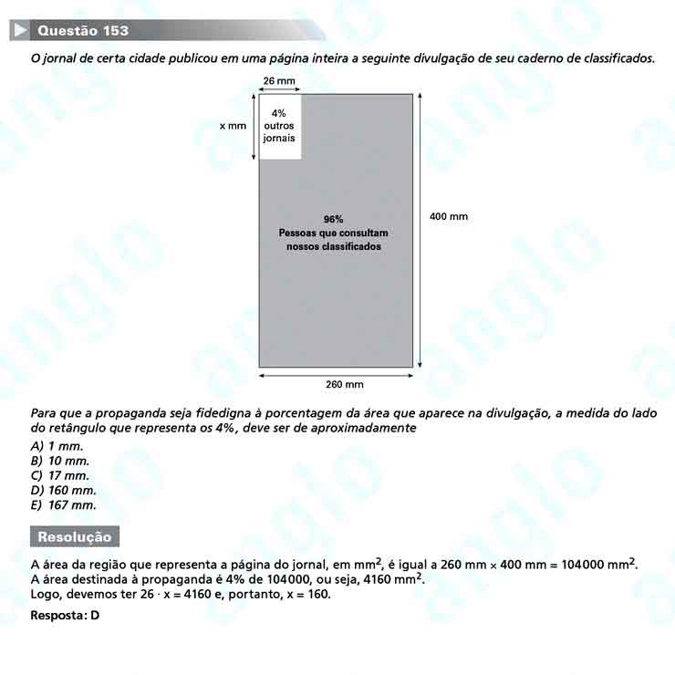 Enem 2010: Questão 153 – Matemática (prova amarela)