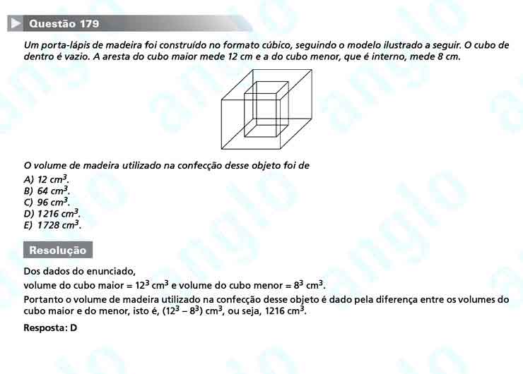 Enem 2010: Questão 179 – Matemática (prova amarela)