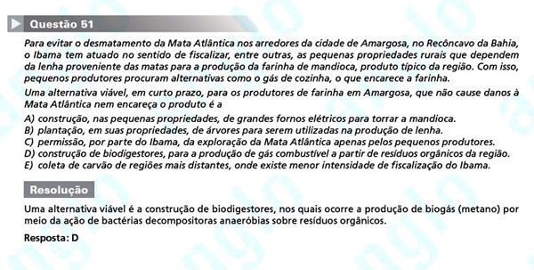 Enem 2011: Questão 51 – Ciências da Natureza (prova azul)