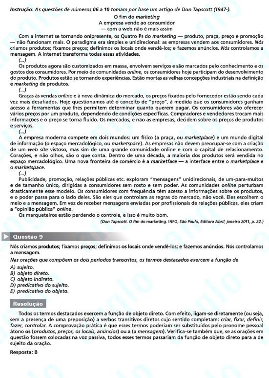 Unesp 2012: Questão 9 – Primeira fase