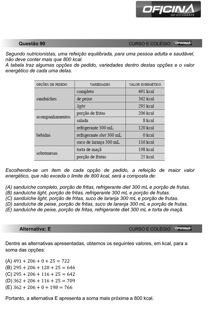 Unesp meio de ano 2012: Questão 90 – Primeira fase