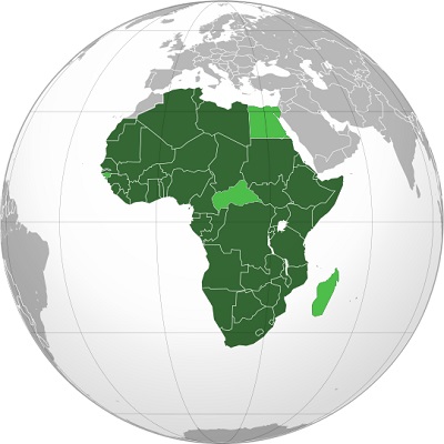 Fundada em 2002, a União Africana visa gerar a cooperação política, econômica e cultural no continente. Com uma população de quase 1 bilhão de habitantes, a União Africana tem 54 países, praticamente todos os da África. (Foto: Wikimedia Commons) Fundada em 2002, a União Africana visa gerar a cooperação política, econômica e cultural no continente. Com uma população de quase 1 bilhão de habitantes, a União Africana tem 54 países, praticamente todos os da África. (Foto: Wikimedia Commons)