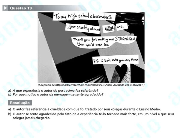 Unicamp 2012: Questão 19 (segunda fase) – inglês