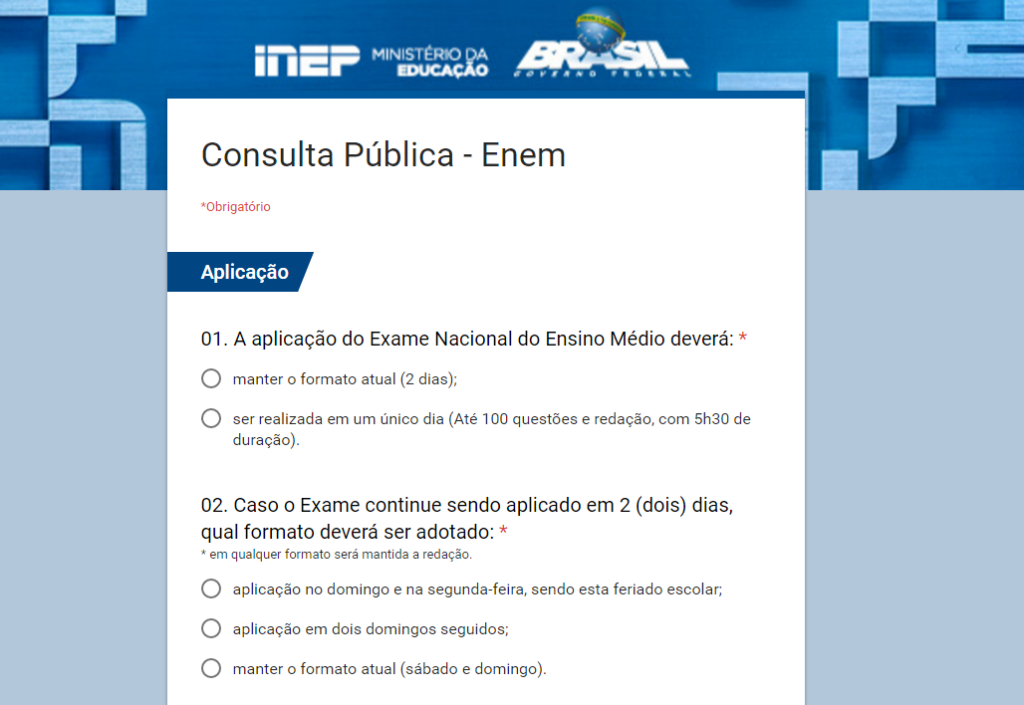 Consulta pública sobre o Enem já está disponível