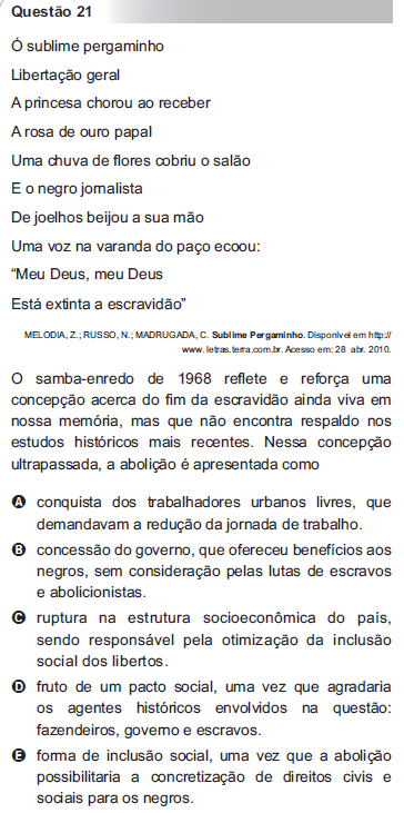 enem 2010 segunda aplicação – letra b