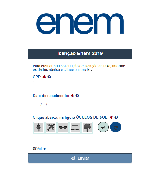 Passo a passo para solicitar isenção de taxa de inscrição do Enem 2019