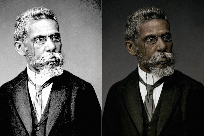 Machado de Assis era negro! Faculdade Zumbi dos Palmares coloriu foto do autor