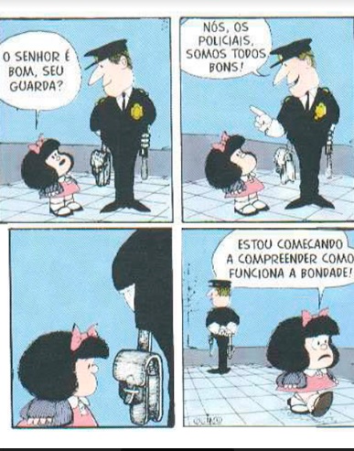 Mafalda reflete sobre autoridade