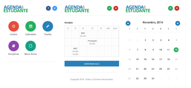 agenda do estudante