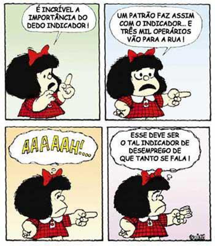 Mafalda analisa desemprego a relação entre patrões e empregados