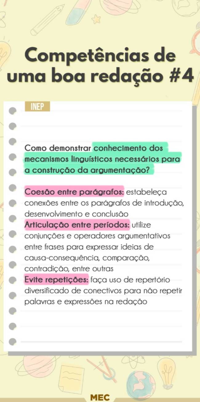 Stories MEC MEC divulga dica do tema de redação do Enem 2020.