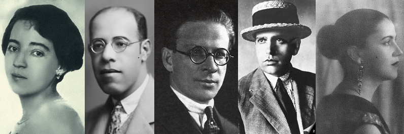 O Grupo dos Cinco do moderismo brasileiro O Grupo dos Cinco do modernismo brasileiro: Anita Malfatti, Mário de Andrade, Menotti del Picchia, Oswald de Andrade e Tarsila do Amaral.