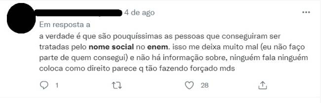 Estudantes relataram problemas na solicitação do uso do nome social no Enem 2021.