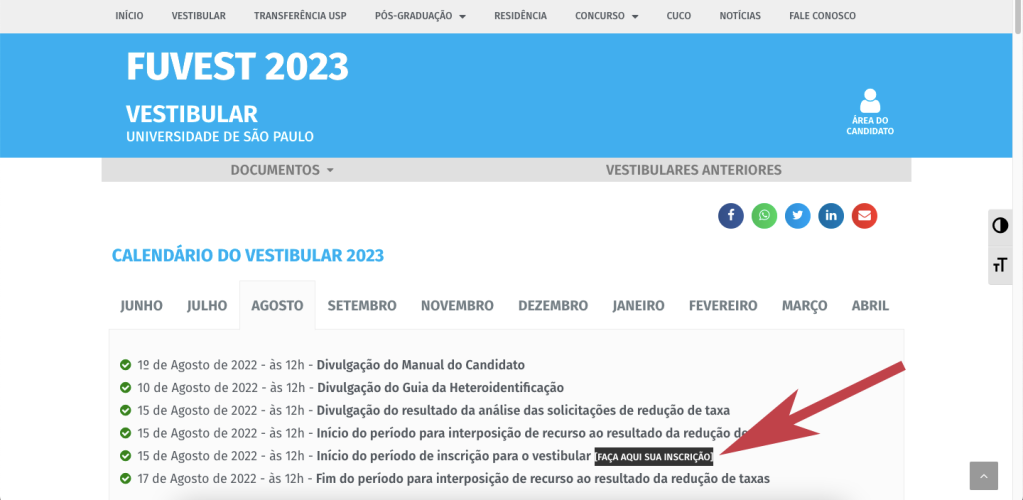 Fuvest Inscrição: passo 1 Fuvest Inscrição: passo 1