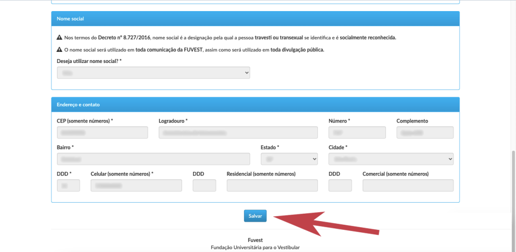 Fuvest Inscrição: passo 6 Fuvest Inscrição: passo 6
