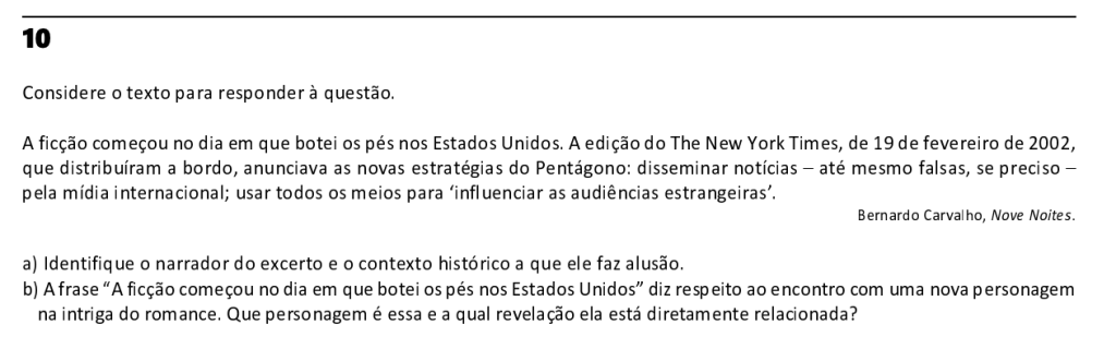 Questão 10 da 2ª fase da Fuvest 2021.