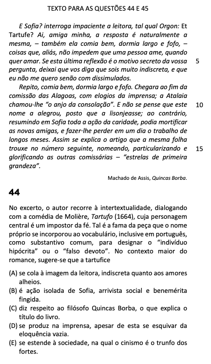 Questao-44-1a-fase-Fuvest-2020 Questão 44 da 1ª fase da Fuvest 2020.