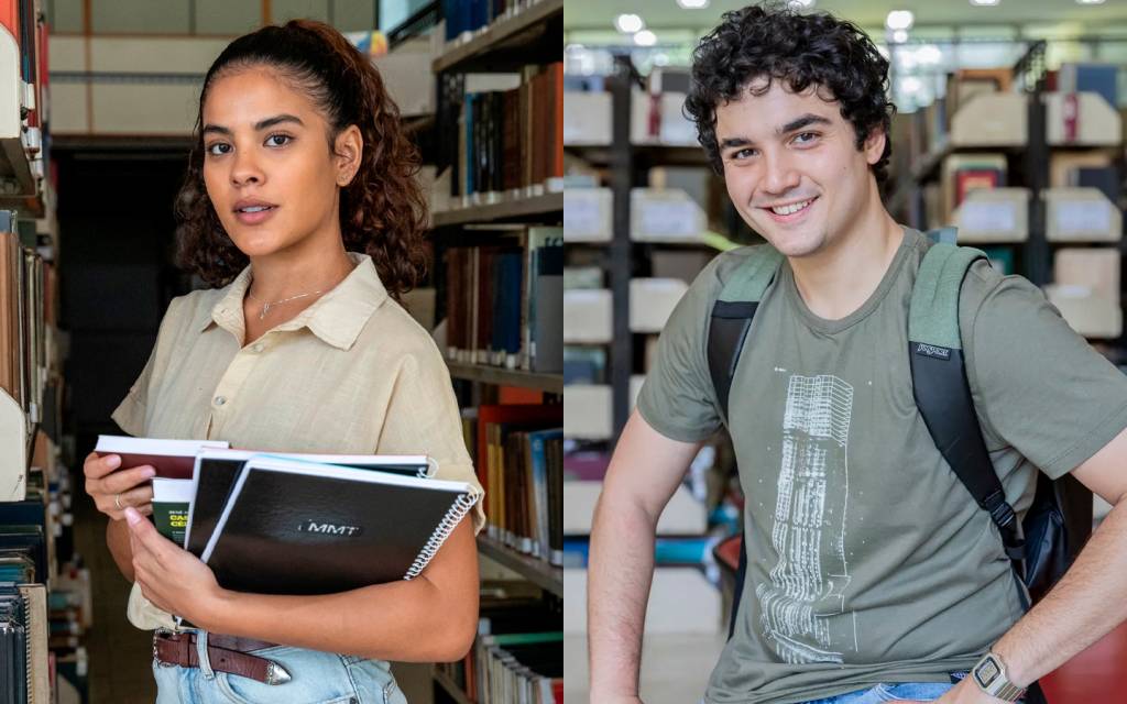Novela-vai-na-fe Os atores Bella Campos e Gabriel Contente, da novela