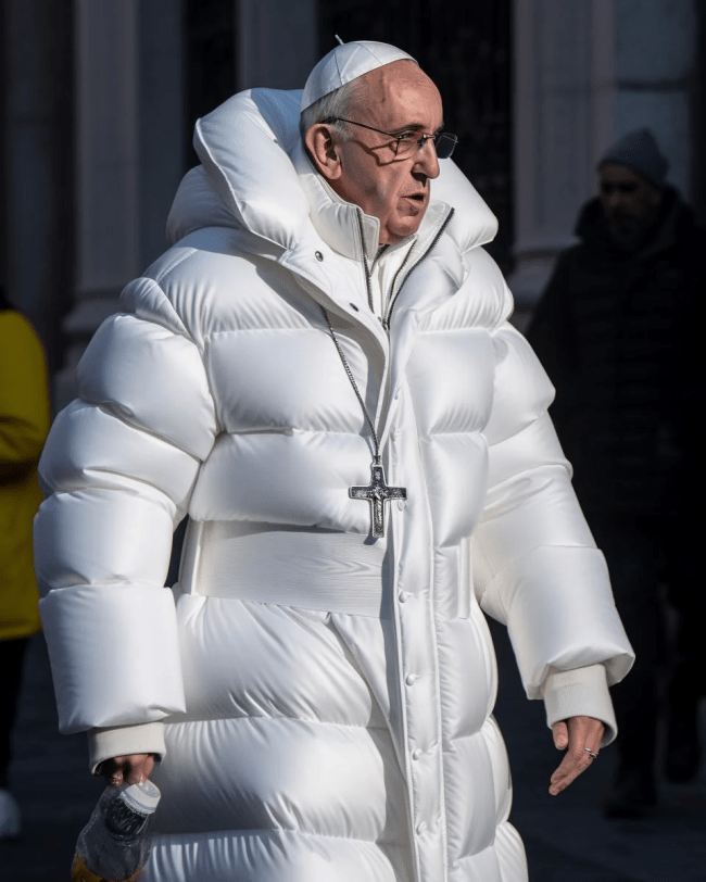 papa francisco de casaco branco papa francisco