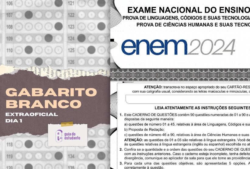 Gabarito Enem 2024 prova branca: correção extraoficial do primeiro dia