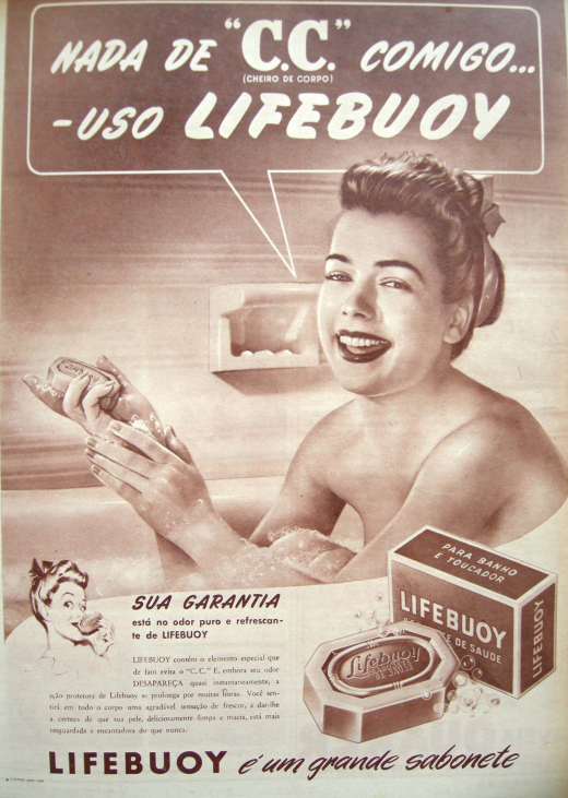 propaganda-lifebuoy Foto de um anúncio do sabonete lifebuoy em revista brasileira