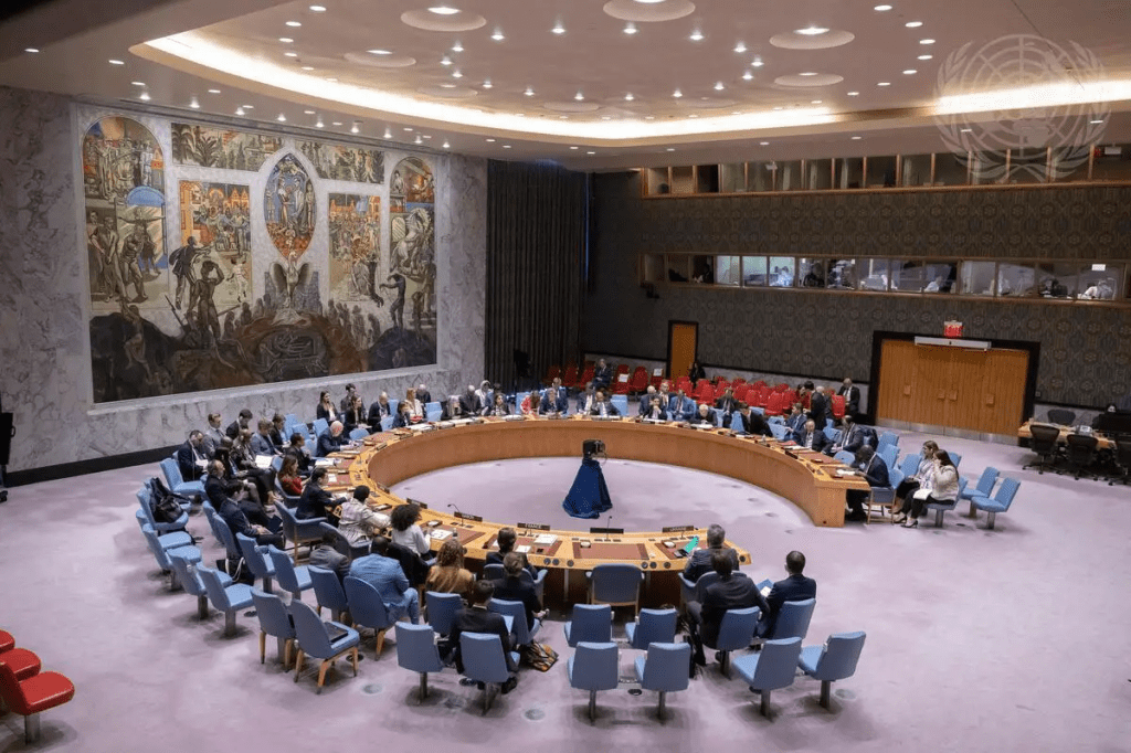conselho-de-seguranca-onu Conselho de Segurança da ONU em reunião, em 18 de maio de 2023