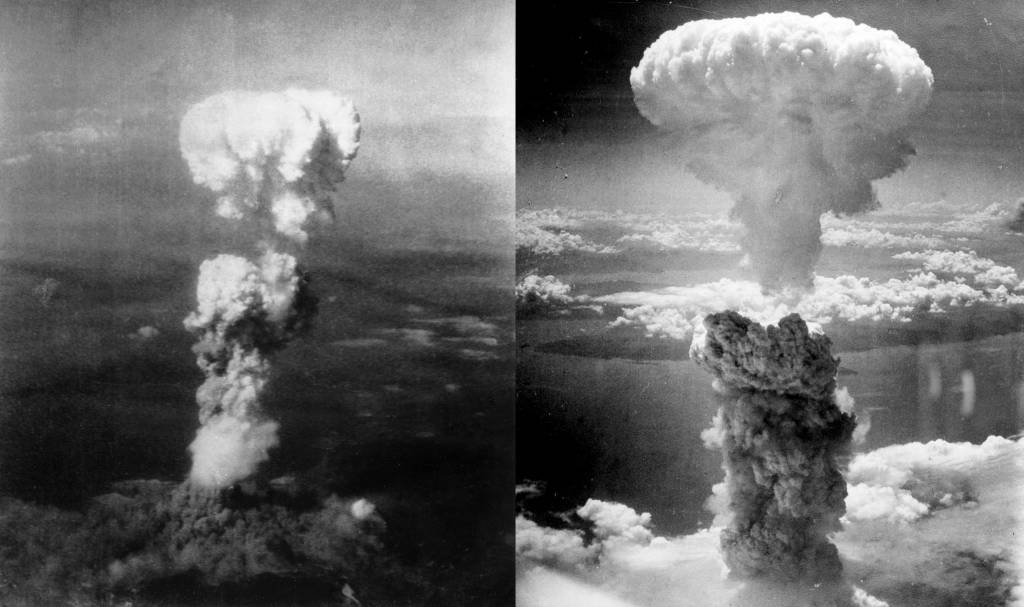 bombas-atomicas Nuvens das duas bombas atômicas