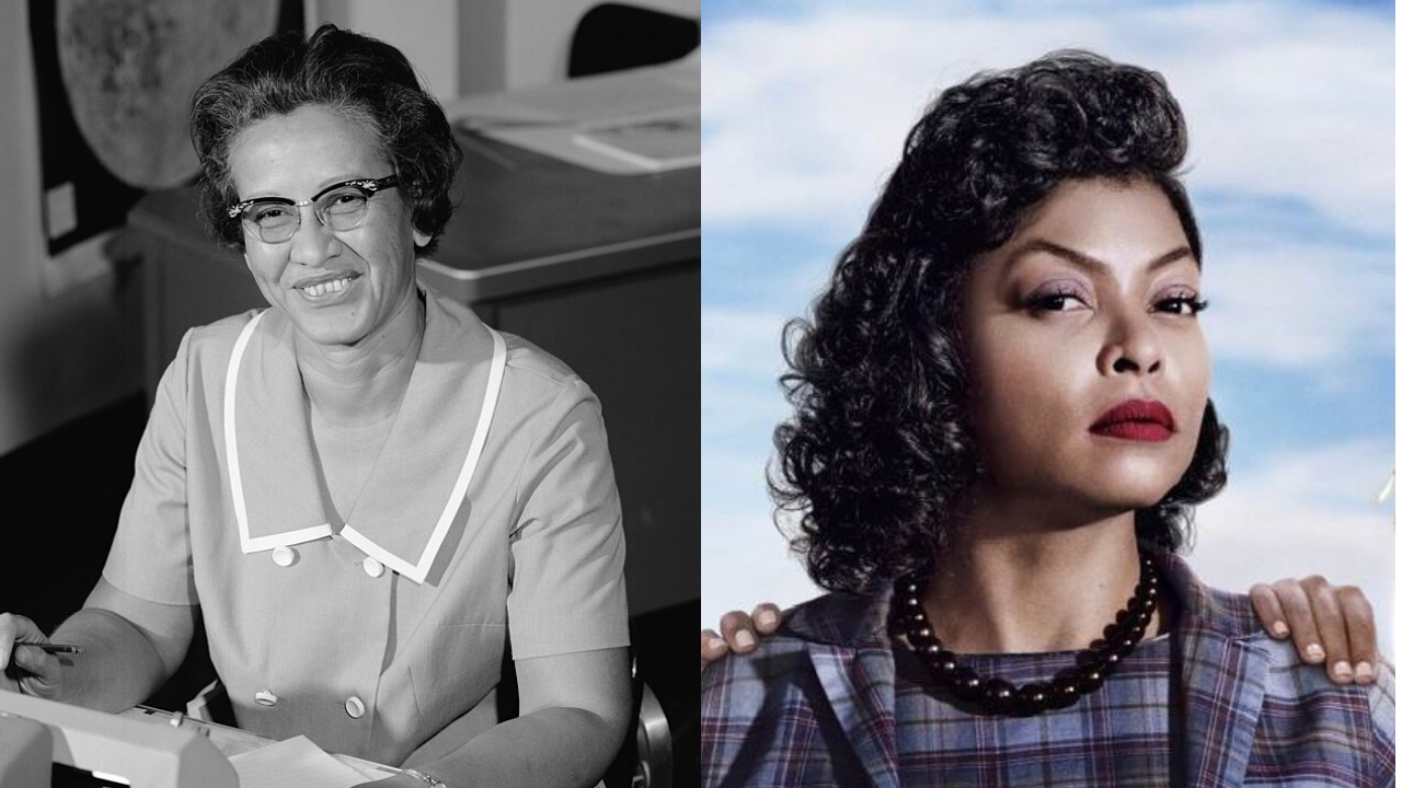 Katherine Johnson e a atriz Taraji P. Henson, que a interpretou no filme 'Estrelas além do tempo'.