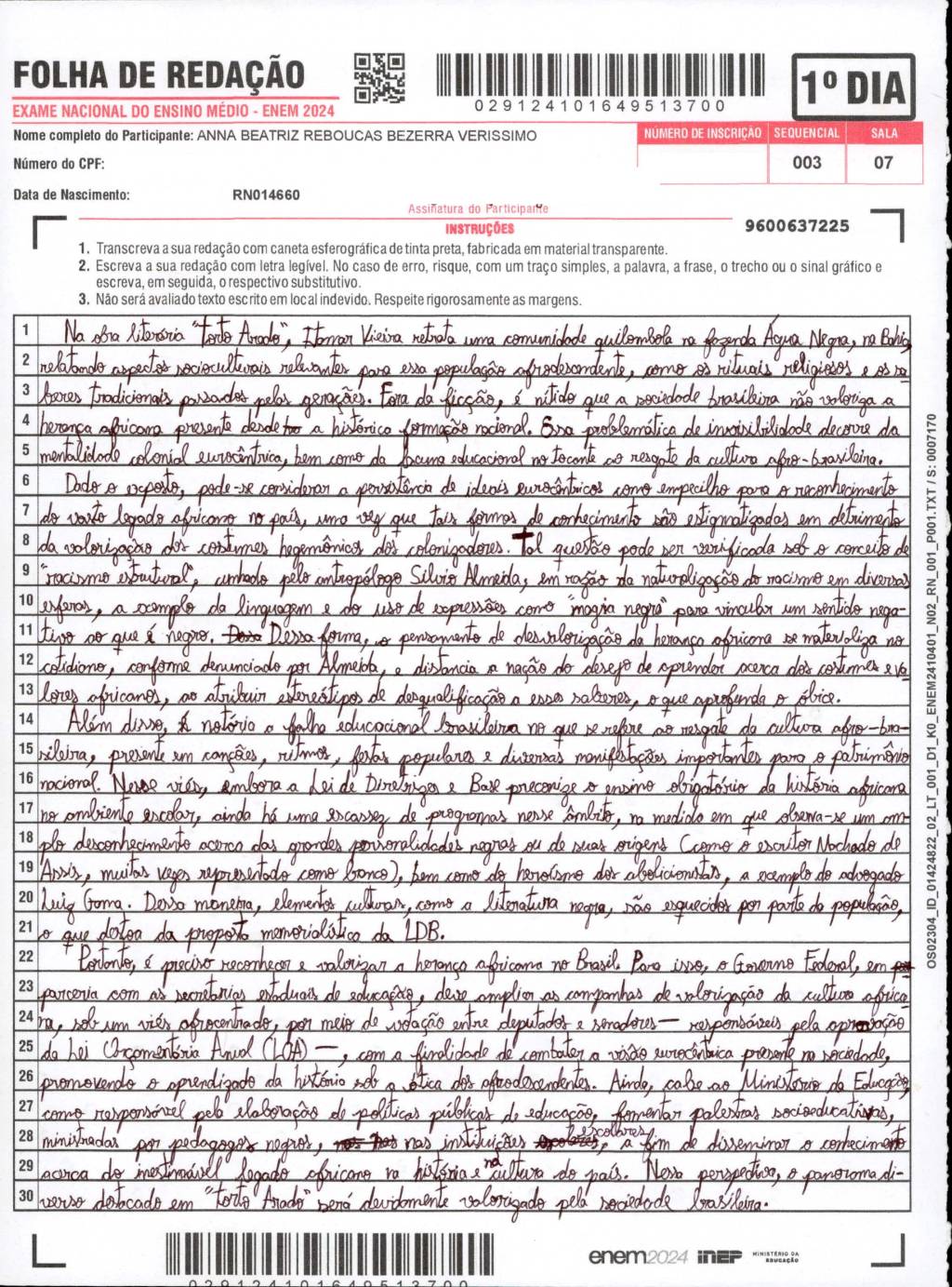 redação mil enem torto arado anna beatriz redação mil enem torto arado anna beatriz