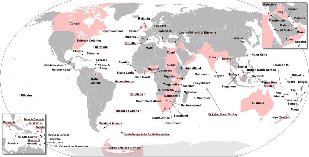 Mapa representando os países invadidos pela Inglaterra ao longo da História. Mapa representando os países invadidos pela Inglaterra ao longo da História.