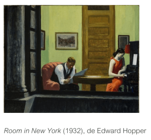 Room in New York (1932), de Edward Hopper Room in New York (1932), de Edward Hopper